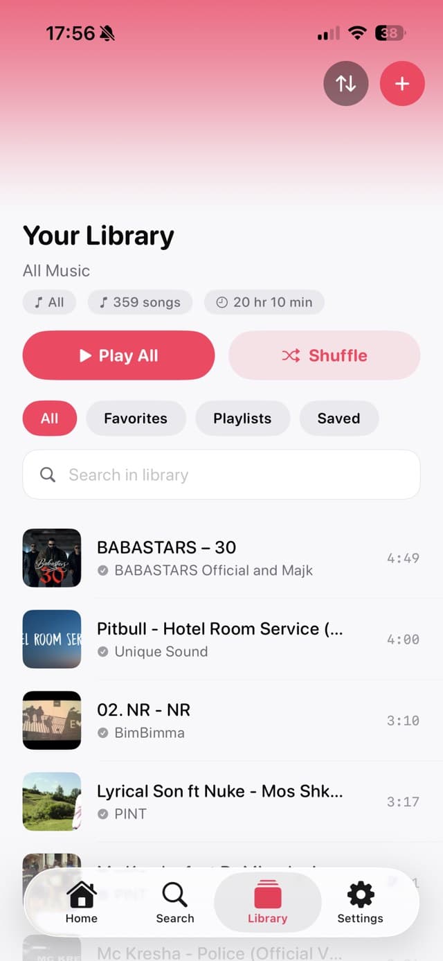 Cassette Mix library screen